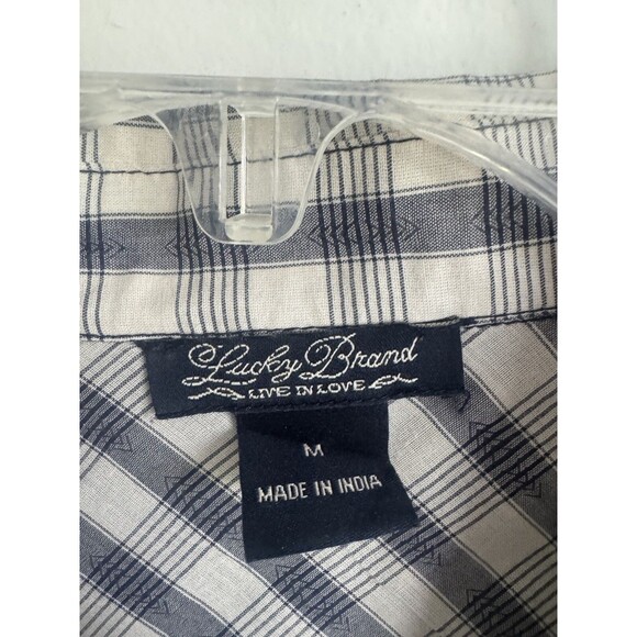 Lucky Brand Plaid Button-Up Shirt Womens Medium 3/4 Sleeve Lightweight Western - Picture 6 of 8
